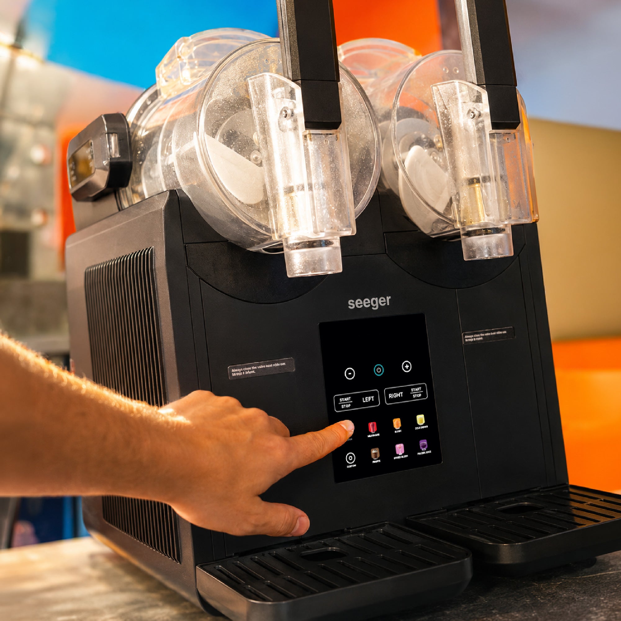 Touchscreen der doppelten Slush Eis Maschine mit getrennter Steuerung für links und rechts