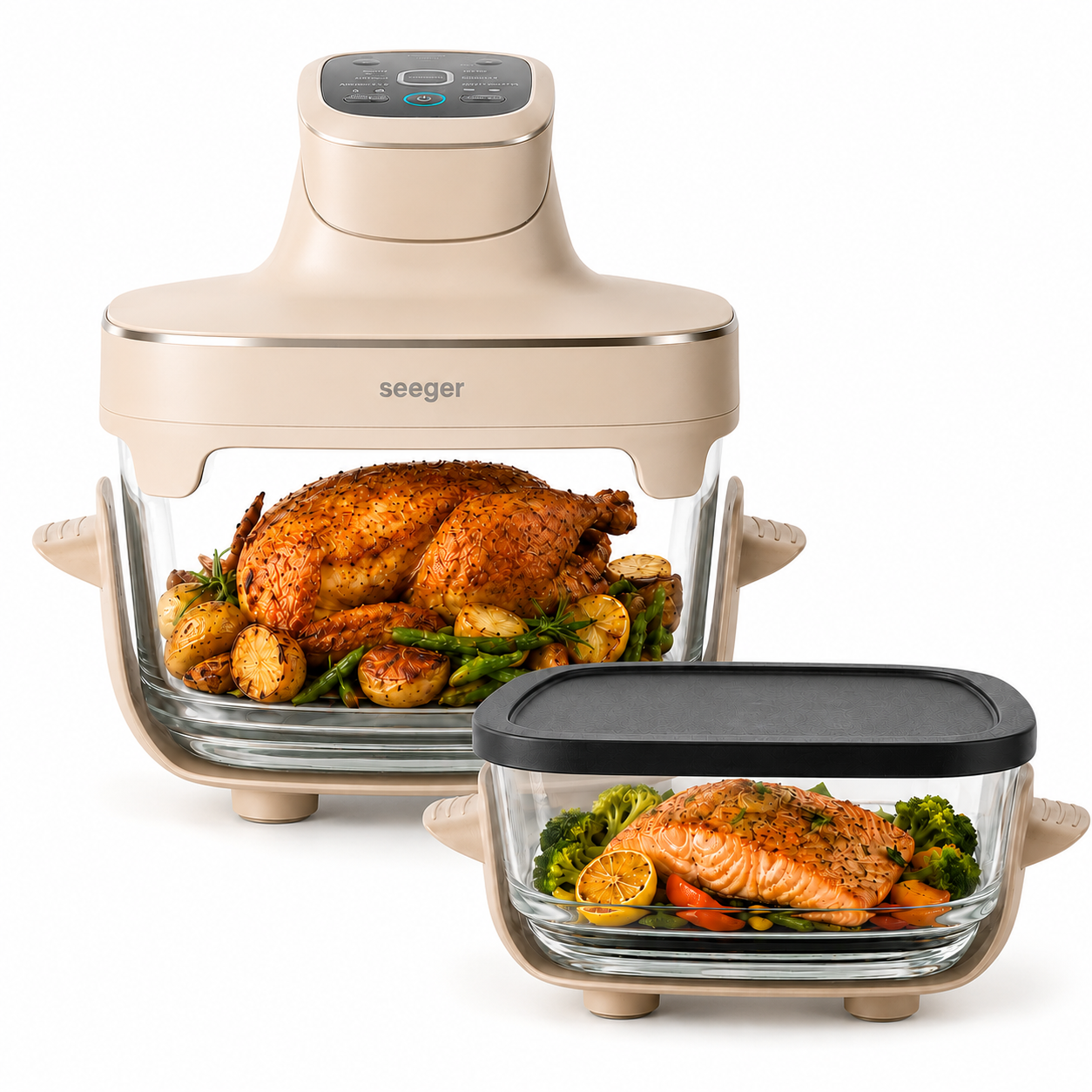 Seeger ClearFry | Beige Glass Air Fryer