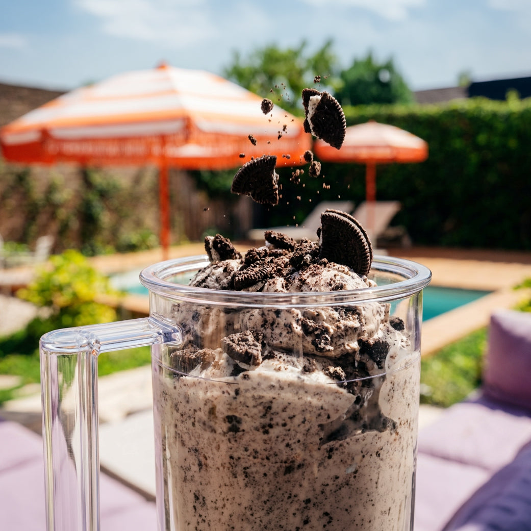 Glace maison avec toppings, préparée avec la machine à glace Seeger MultiCream