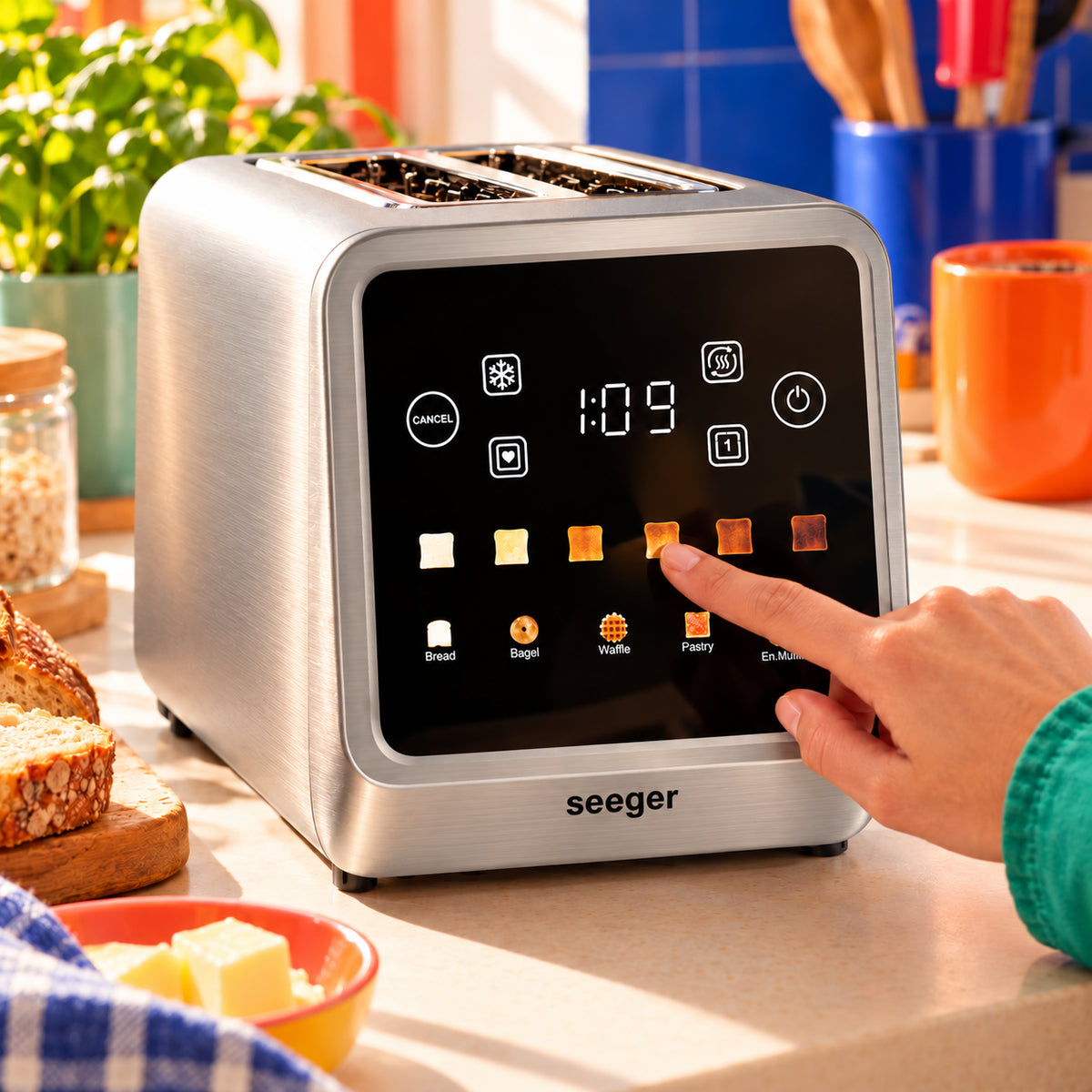 Seeger Digital Toaster | Grille-pain à écran tactile inox