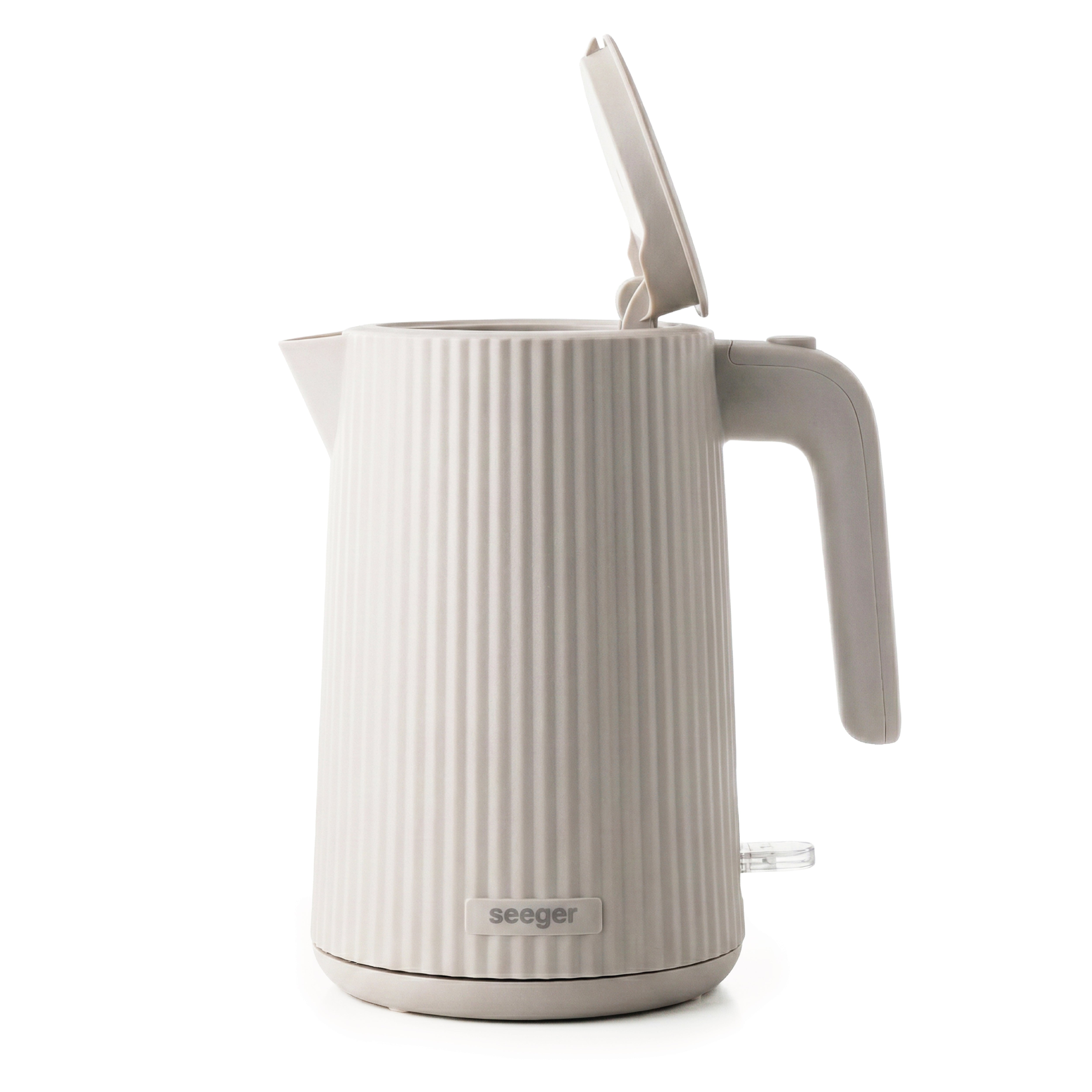 Bouilloire électrique design Seeger beige à finition plissée – image produit 8