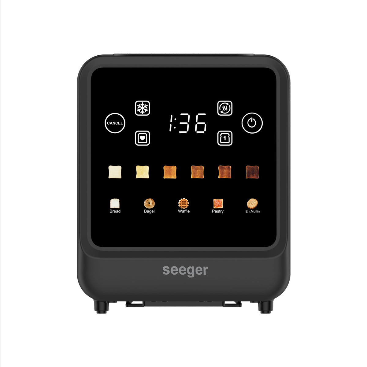 Seeger Digital Toaster | Broodrooster met Touchscreen Zwart
