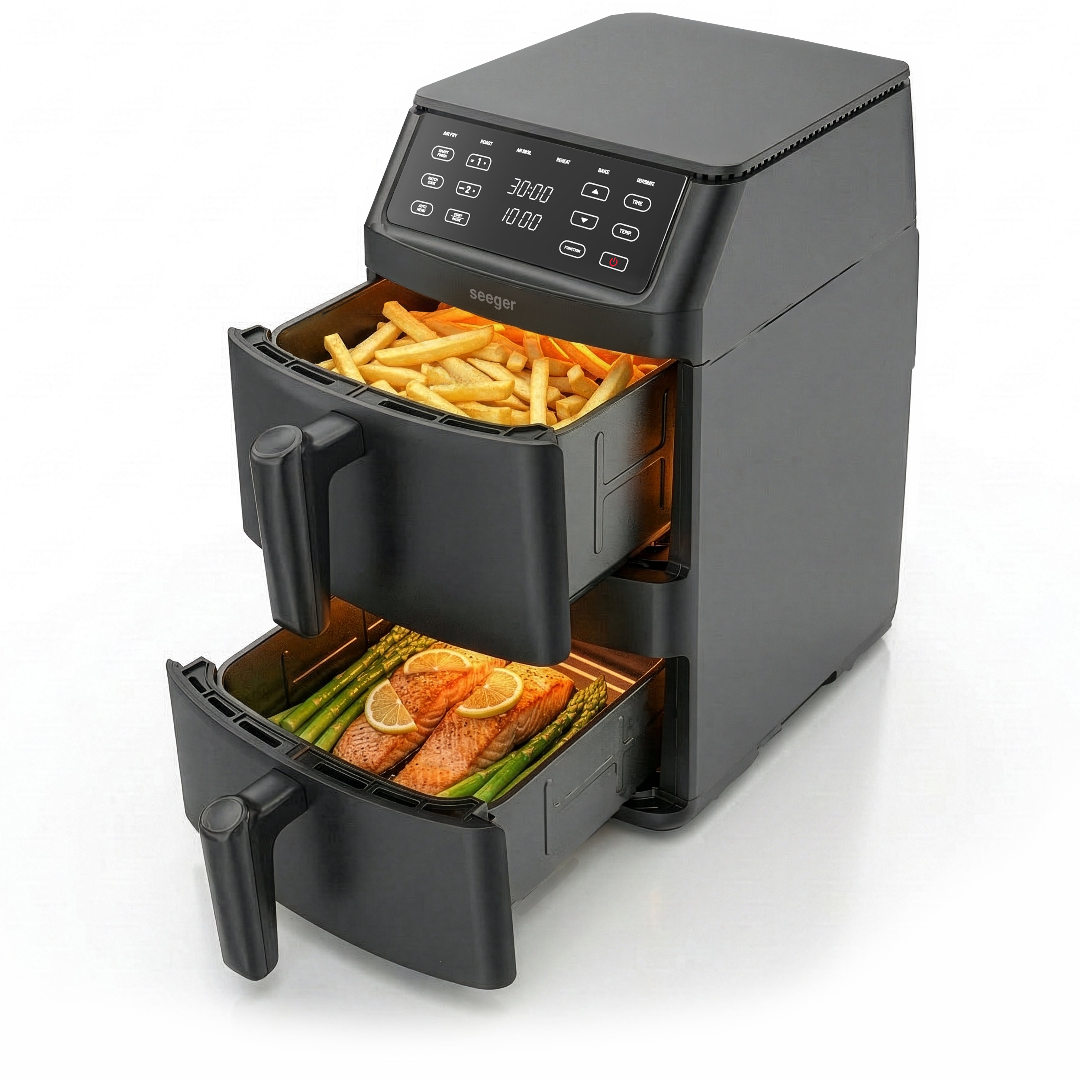 Seeger SuperFry | Double Layer Air Fryer Black