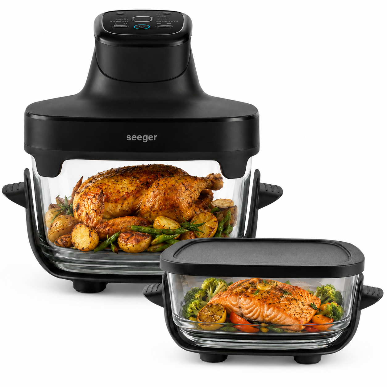 Seeger ClearFry | Black Glass Air Fryer
