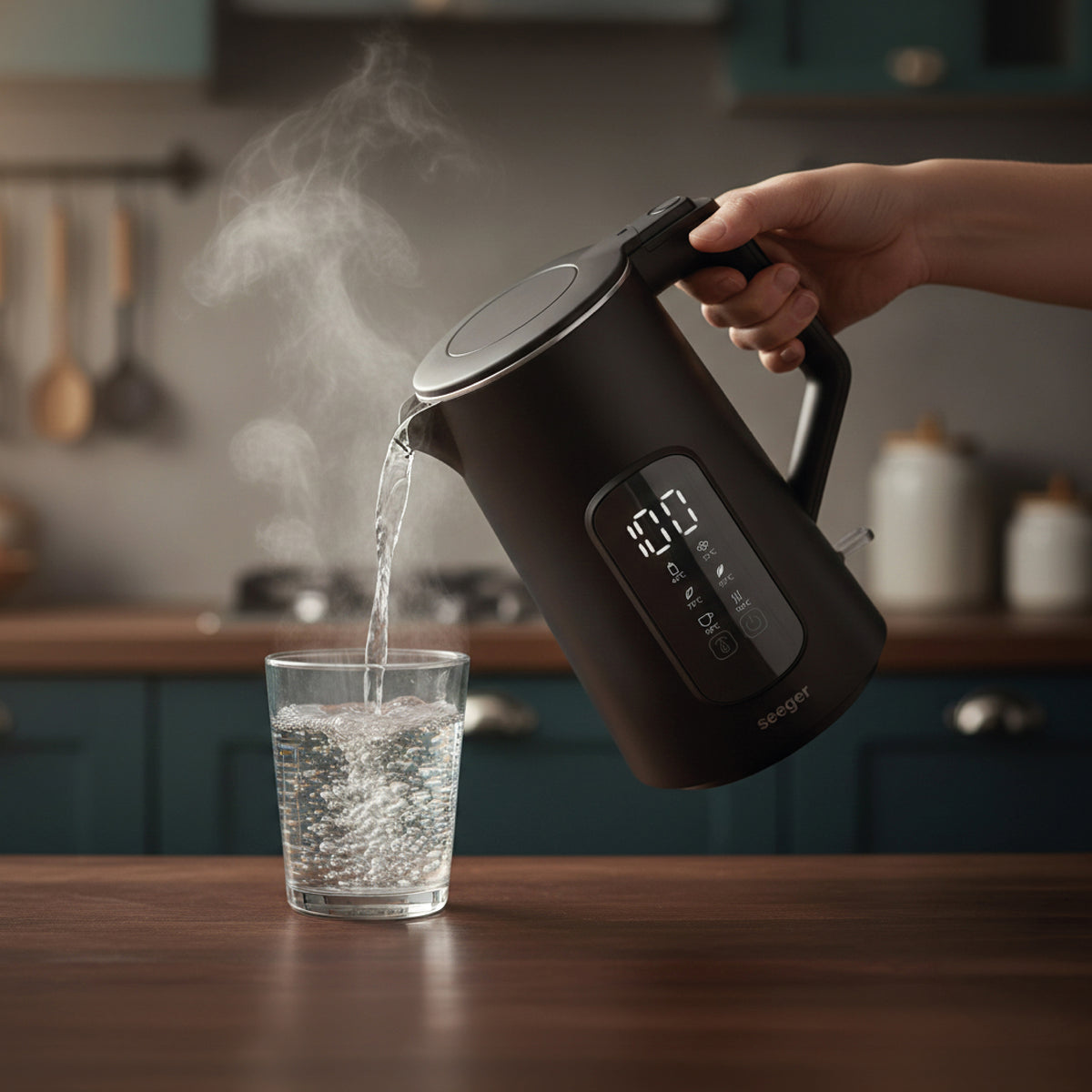Seeger SmartKettle digitaler Wasserkocher mit Temperatureinstellung, Schwarz – Produktbild 5