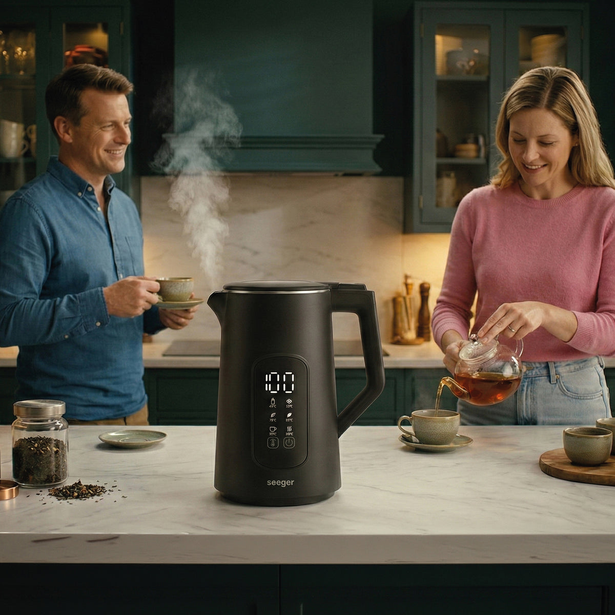 Seeger SmartKettle digitaler Wasserkocher mit Temperatureinstellung, Schwarz – Produktbild 2