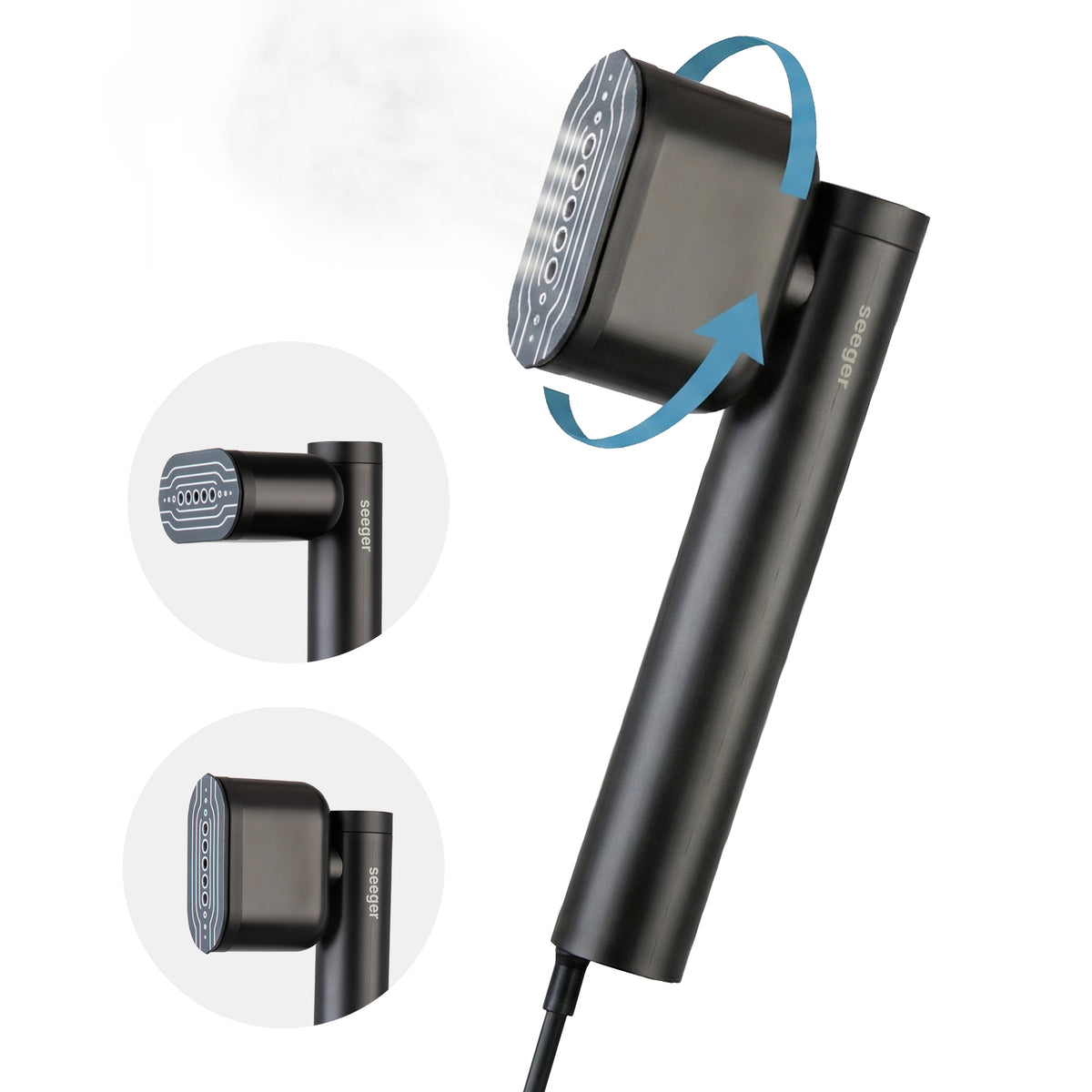Seeger SuperSteam handheld garment steamer in black – product image 4