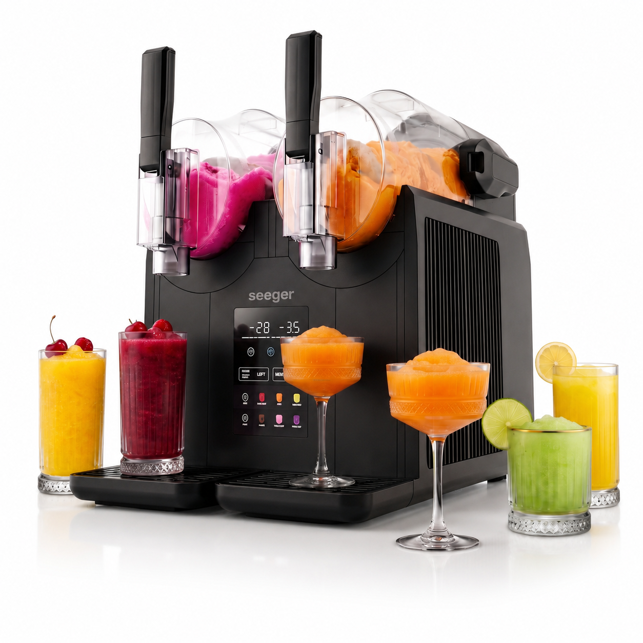 Seeger SuperSlush Twin dubbele slush machine met twee bakken van 2 liter