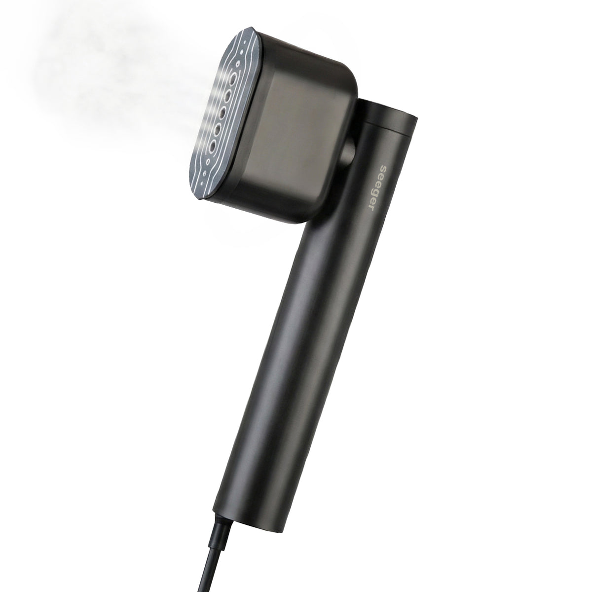 Seeger SuperSteam handheld garment steamer in black – front view