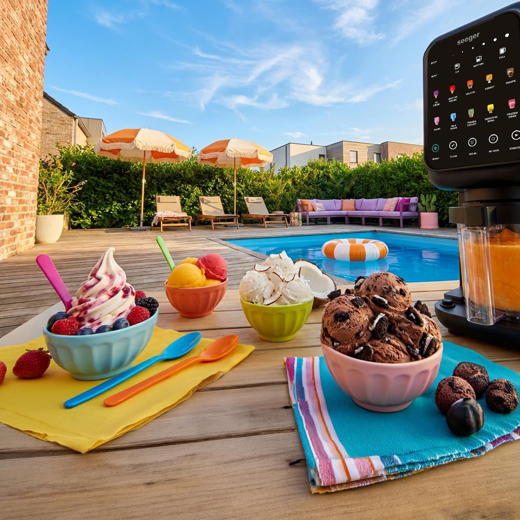 Types de glaces avec la Seeger MultiCream : glace, sorbet, frozen yogurt, milkshake et plus