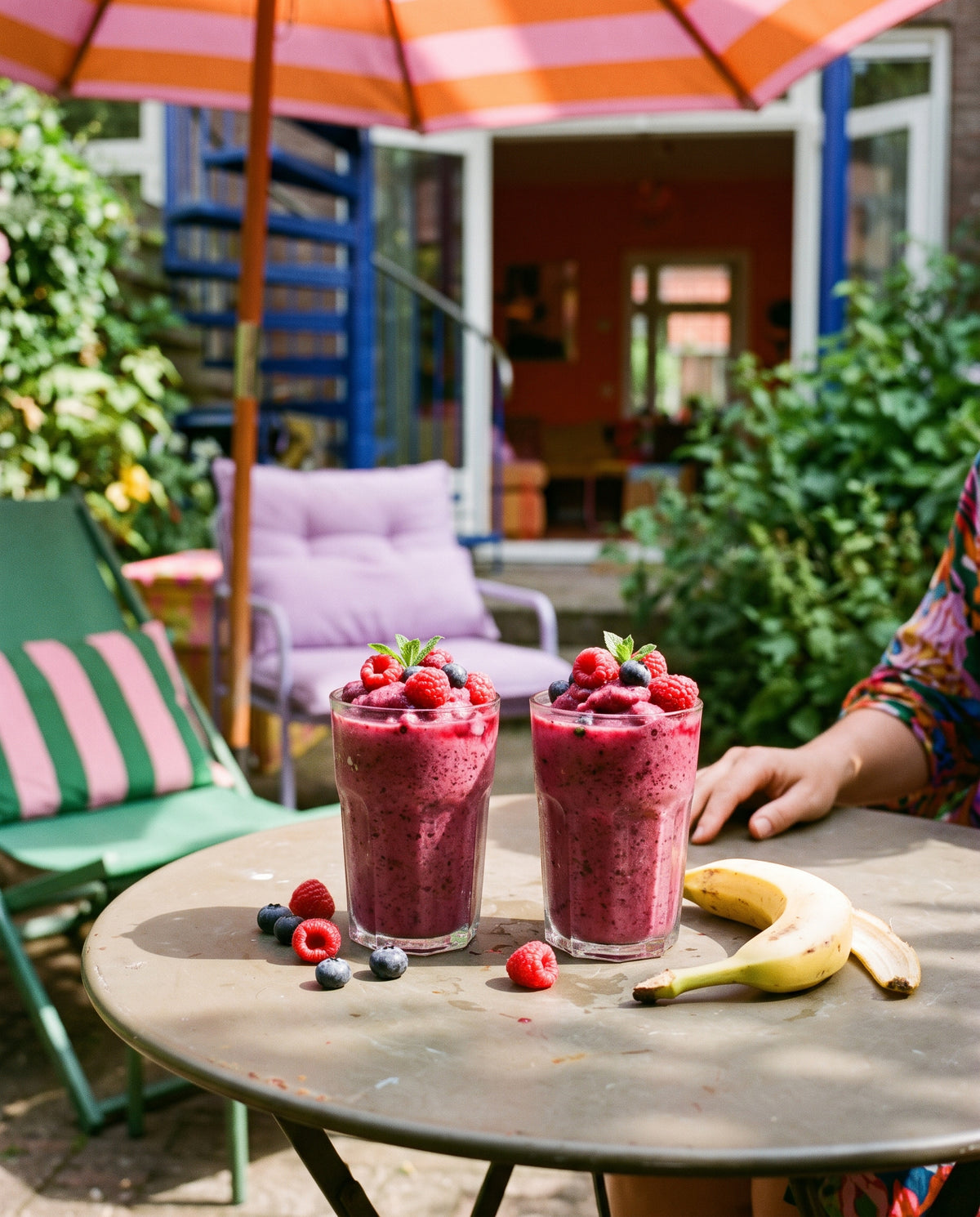 Berry banana slush, recipe photo