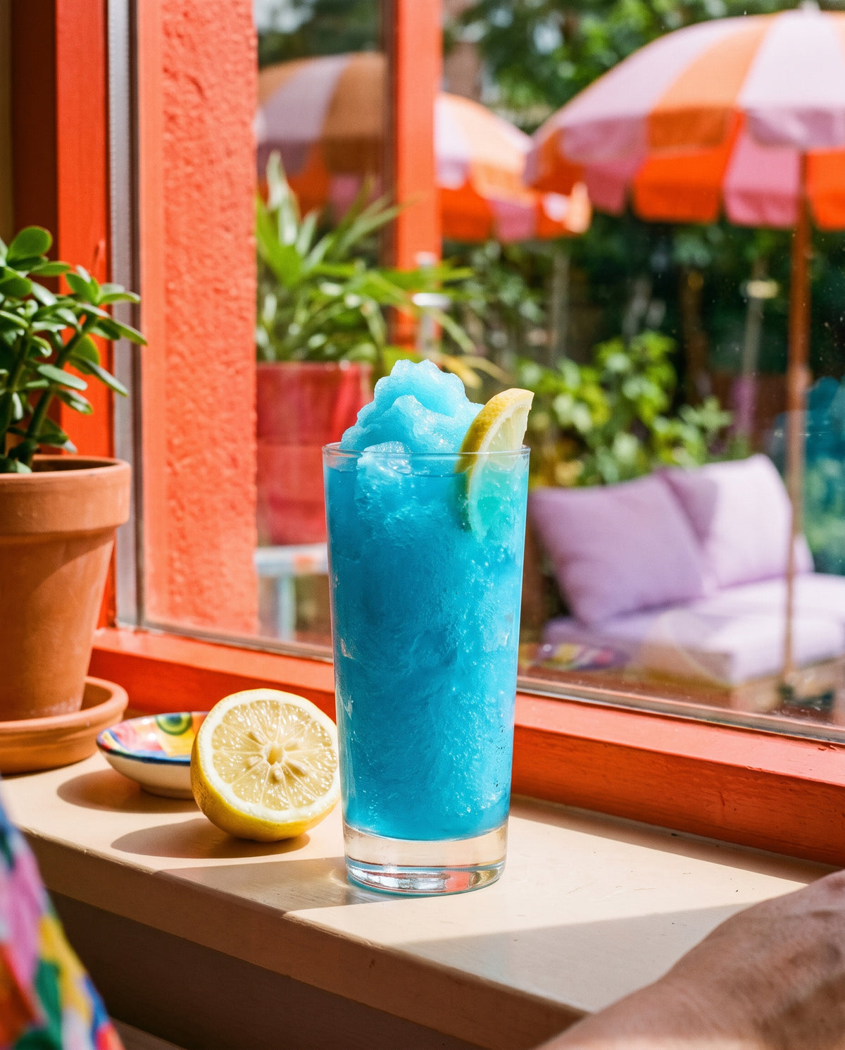 Blue Lagoon slush (18+), recipe photo