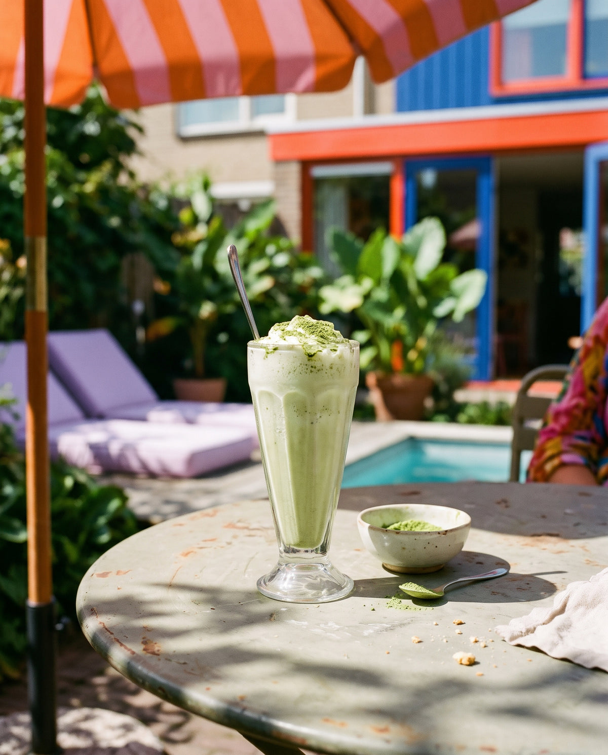 Matcha milkshake, recipe photo