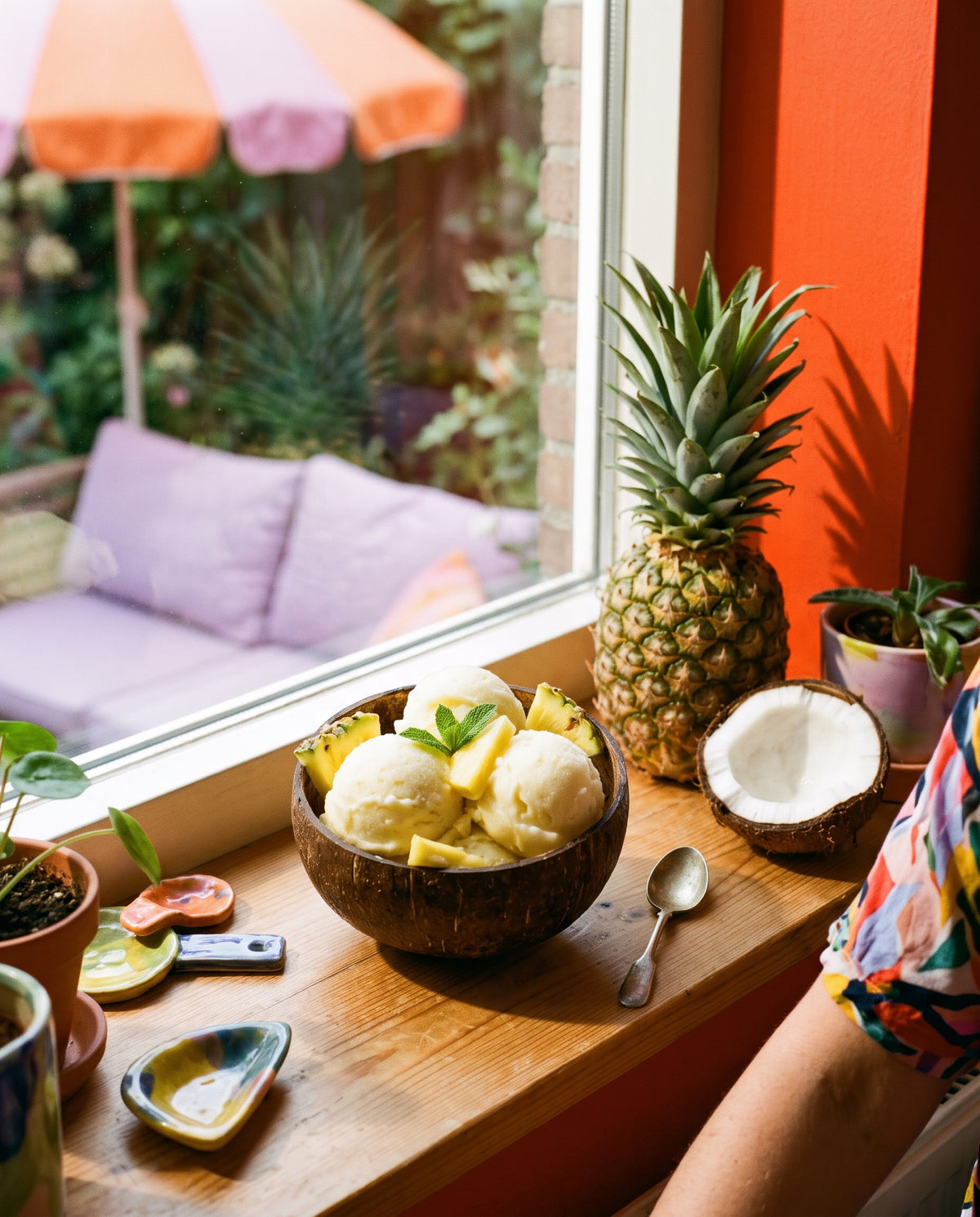 Piña colada sorbet, recipe photo