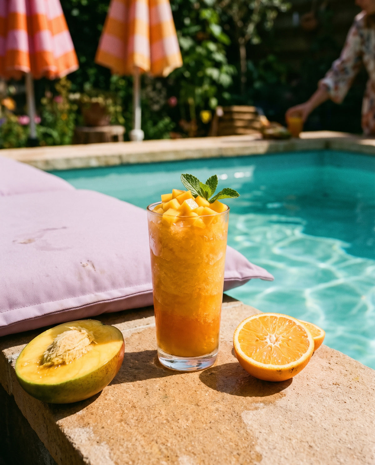 Tropical sunrise slush, recipe photo