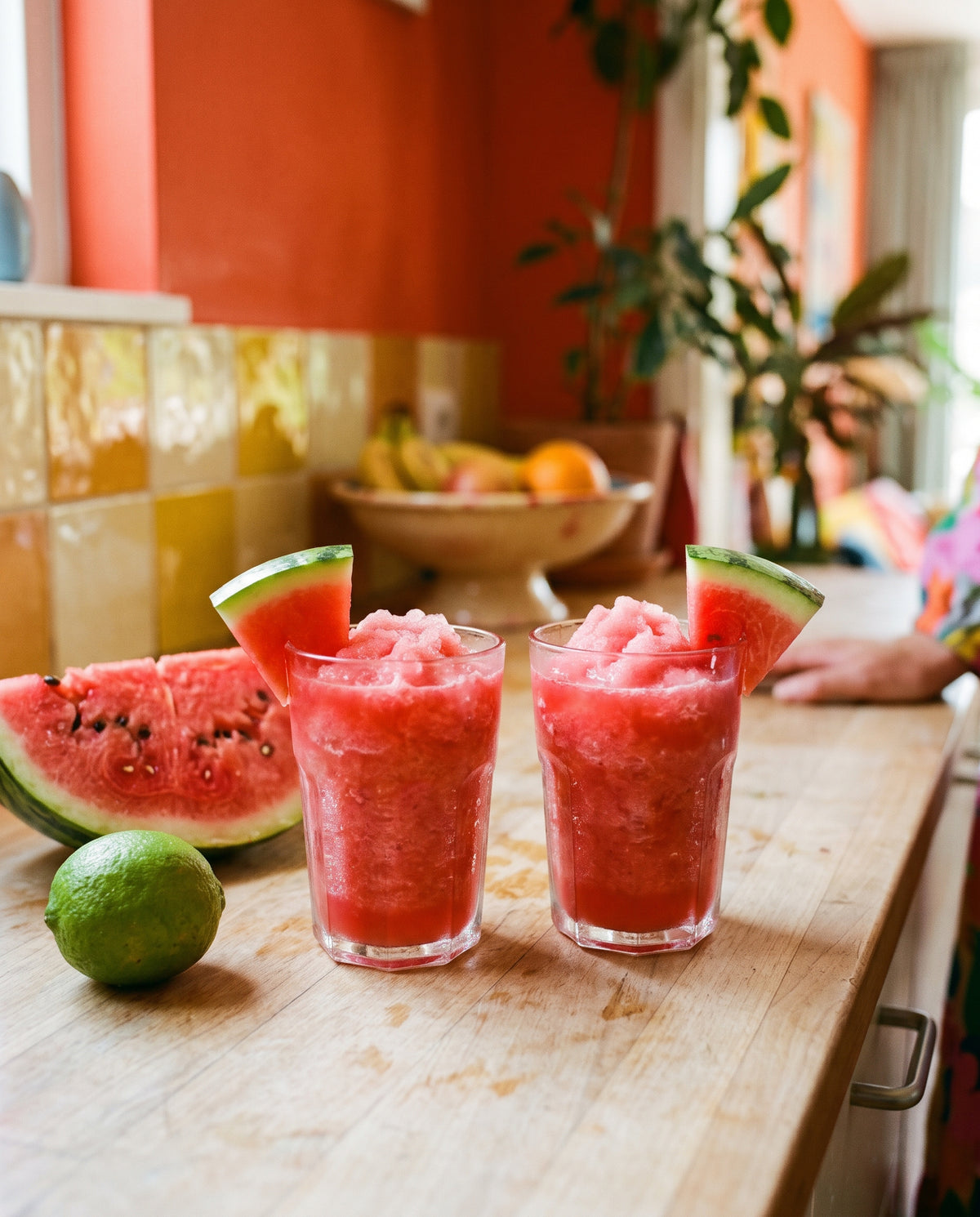 Watermelon slush, recipe photo