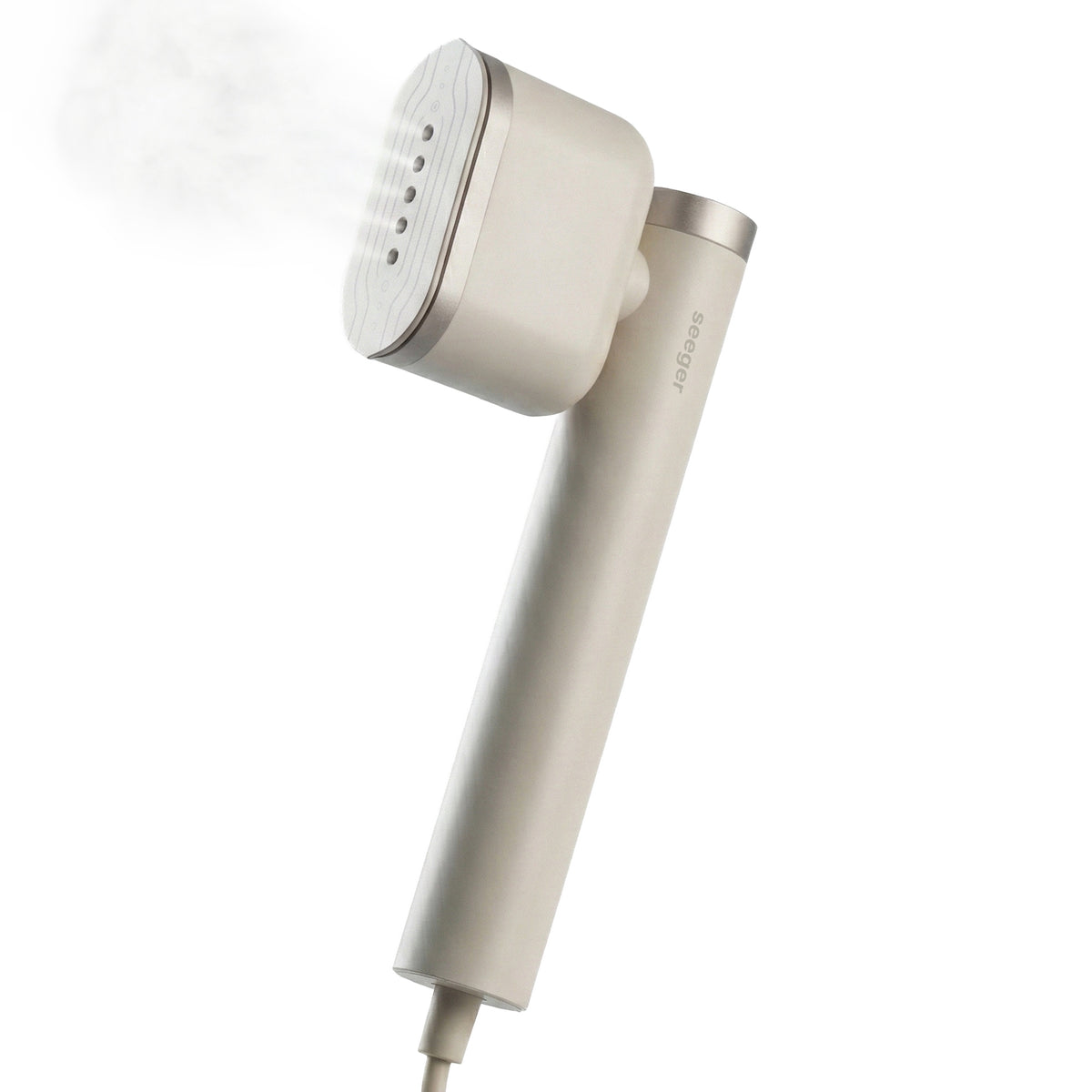 Seeger SuperSteam handheld garment steamer in beige – front view