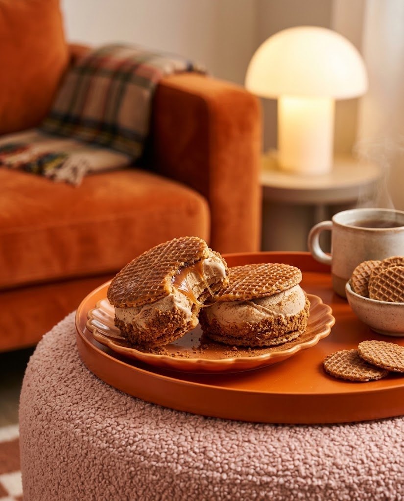 winter recept stroopwafel ijssandwich